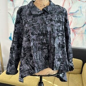 Sydney grey purple top trapeze medium blouse cotton lightweight perfect